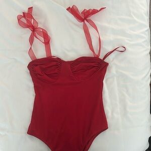 Princess Polly red Jena bodysuit